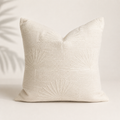 Island Fan Palm Embroidered Pillow | Large Pattern